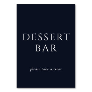 Elegant Navy Dessert Bar Sign Table Number