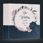 Elegant navy & dusty rose floral photo album binder<br><div class="desc">elegant customizable wedding photo album binder
elegant navy and dusty rose pink flowers with beautiful leaves arranged in a beautiful way to form a beautiful wreath
The glitter details are simulated</div>