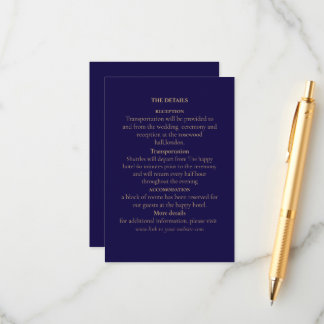 Elegant Navy Enclosure Card