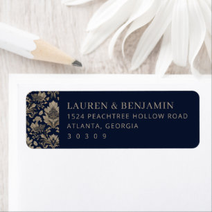 Elegant Navy Floral Border