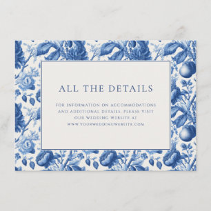 Elegant Navy Floral Border Enclosure Card