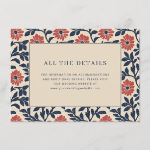 Elegant Navy Floral Border Enclosure Card