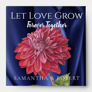 Elegant Navy Floral Wedding Bridal Favour Seeds Envelope