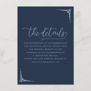 Elegant Navy Geometric Details Enclosure Card
