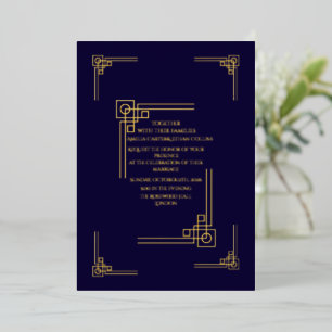 Elegant Navy& Gold Art Deco Personalized