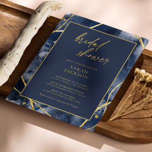 Elegant Navy & Gold Bridal Shower Invitation