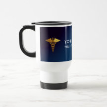 Elegant Navy Gold Caduceus Medical Doctor