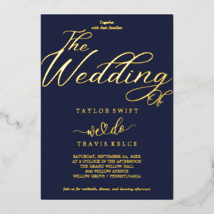 Elegant Navy & Gold Foil Wedding 