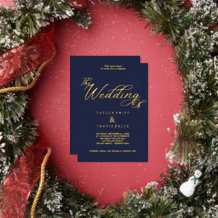 Elegant Navy & Gold Foil Wedding 