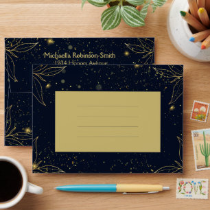 Elegant Navy Gold Graduation Envelope