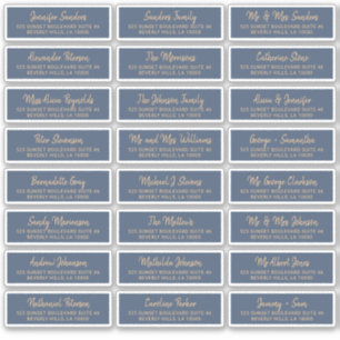 Elegant navy gold individual guest address labels