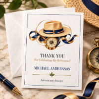 Elegant Navy Gold Travel Retirement Appreciation