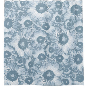 Elegant Navy Grey Botanical Pattern