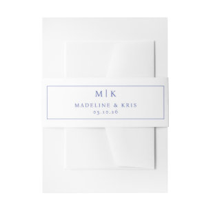 Elegant Navy Initials Invitation Belly Band