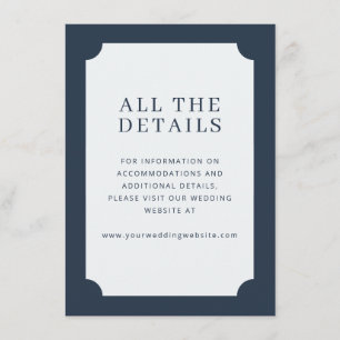 Elegant Navy Minimalist Border Enclosure Card