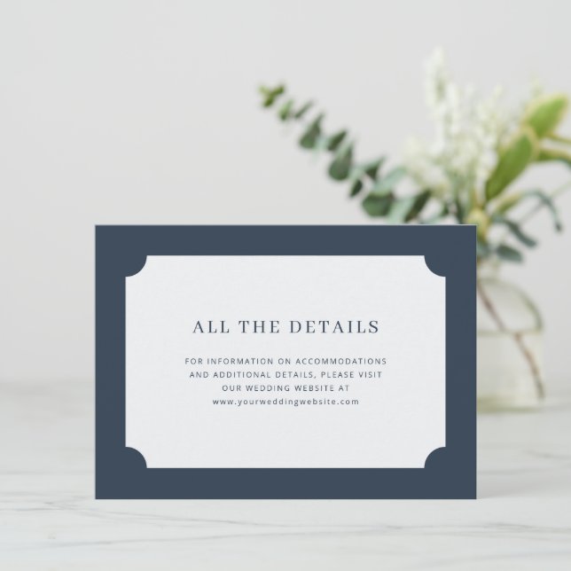 Elegant Navy Minimalist Enclosure Card (Standing Front)