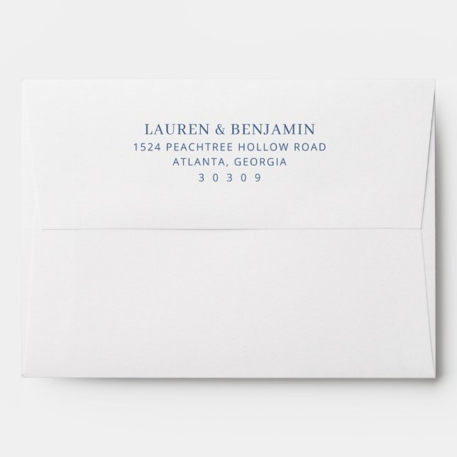 Elegant Navy Minimalist Envelope (Back (Top Flap))