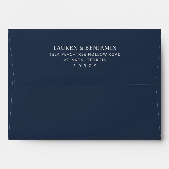 Elegant Navy Minimalist Envelope (Back (Top Flap))