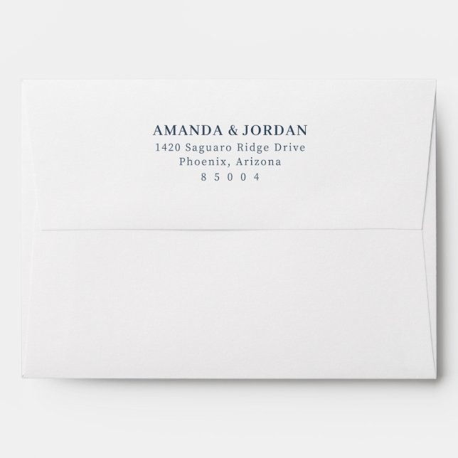 Elegant Navy Minimalist Envelope (Back (Top Flap))