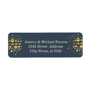 Elegant navy modern faux gold confetti wedding