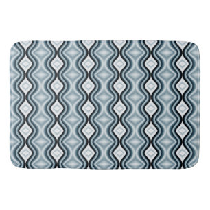 Elegant Navy Pattern Bath Mat