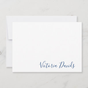 Elegant Navy Personalized Signature Script Card