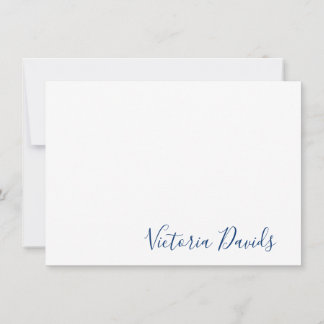 Elegant Navy Personalized Signature Script Card