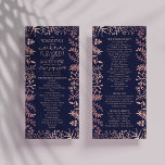 Elegant Navy & Rose Gold Floral Wedding Collection Program<br><div class="desc">Celebrate in style with these modern and very trendy wedding programs. The design is easy to personalize with your order of service wording and your guests will be thrilled when they see these fabulous programs. Matching items can be found in the collection.</div>