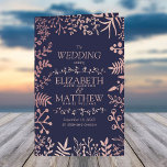 Elegant Navy & Rose Gold Floral Wedding Program<br><div class="desc">Celebrate in style with these modern and very trendy wedding bi-fold programs. The design is easy to personalize with your order of service wording and your guests will be thrilled when they see these fabulous programs. Matching items can be found in the collection.</div>