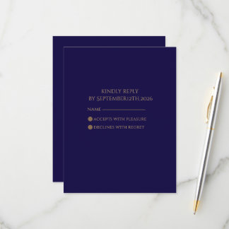 Elegant Navy  RSVP card