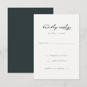Elegant Navy RSVP Card