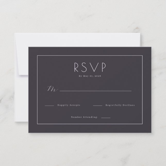 Elegant Navy RSVP Card (Front)