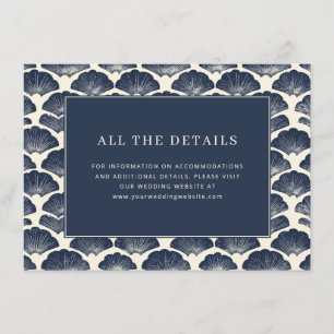 Elegant Navy Shell Motive Enclosure Card