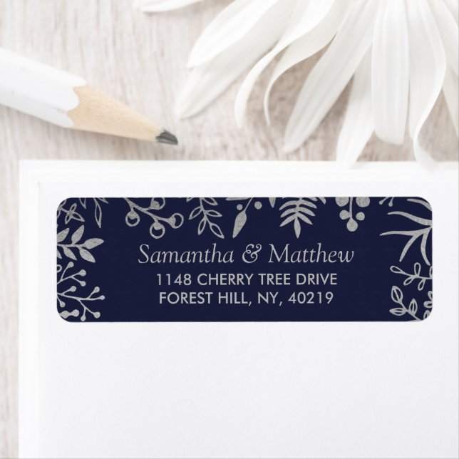 Elegant Navy & Silver Floral Wedding Collection (Insitu)