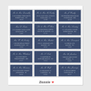 Elegant Navy & Silver Wedding Individual Address