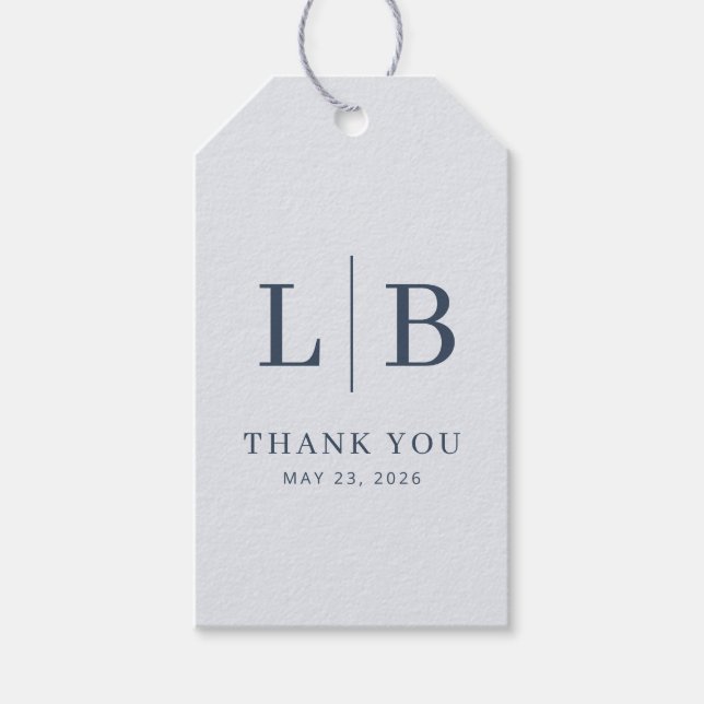 Elegant Navy Thank You Tag (Front)