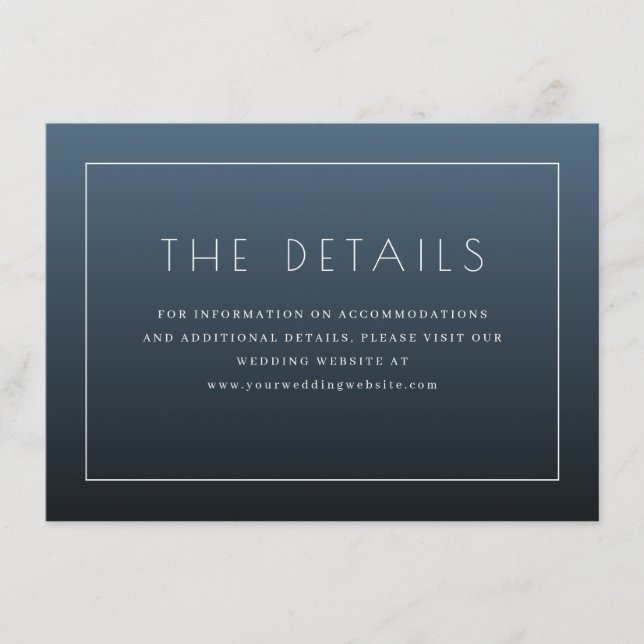 Elegant Navy Typographic Enclosure Card (Front)