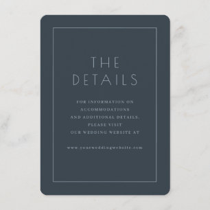 Elegant Navy Typographic Enclosure Card