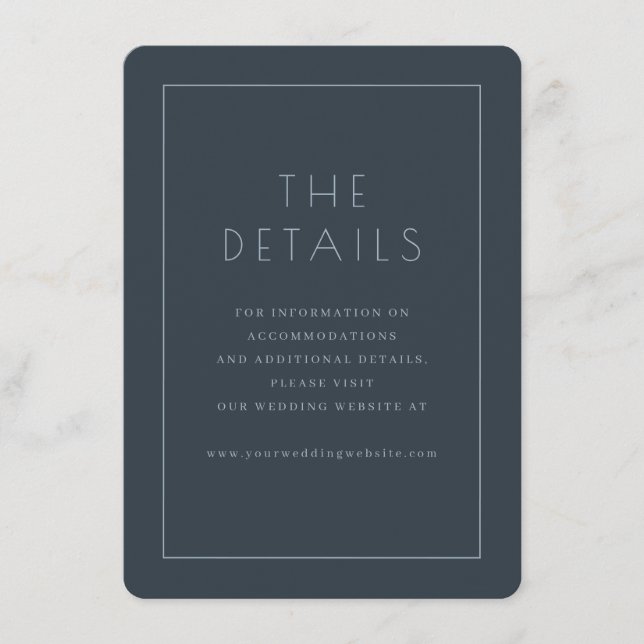 Elegant Navy Typographic Enclosure Card (Front)