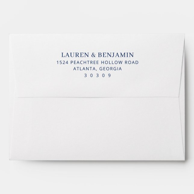 Elegant Navy Typographic Envelope (Back (Top Flap))