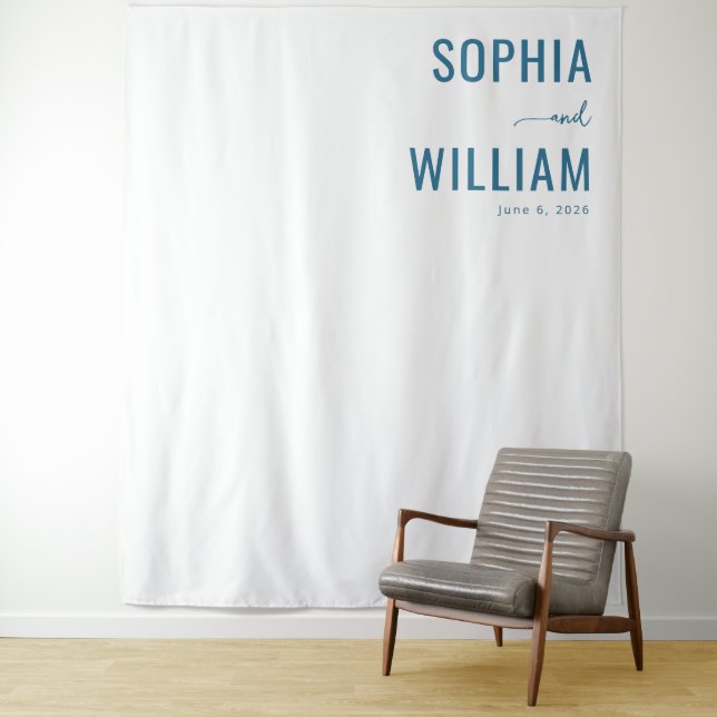 Elegant Navy Typographic Tapestry (In Situ)