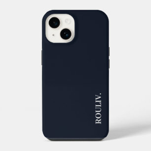 Elegant Near-Black Minimalist ROULIV iPhone 14 Case