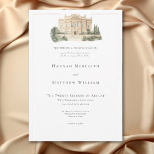 Elegant Neoclassical Vintage Scenes Wedding Invitation