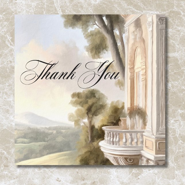 Elegant Neoclassical Vintage Scenes Wedding Thank You Card (Elegant Neoclassical Vintage Scenes Wedding Thank You Card)