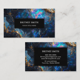 Elegant neon colours gemstone opal iridescent business card