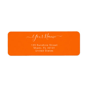 elegant neon orange -personalized