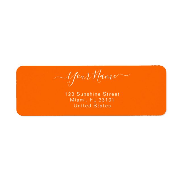 elegant  neon orange -personalized (Front)