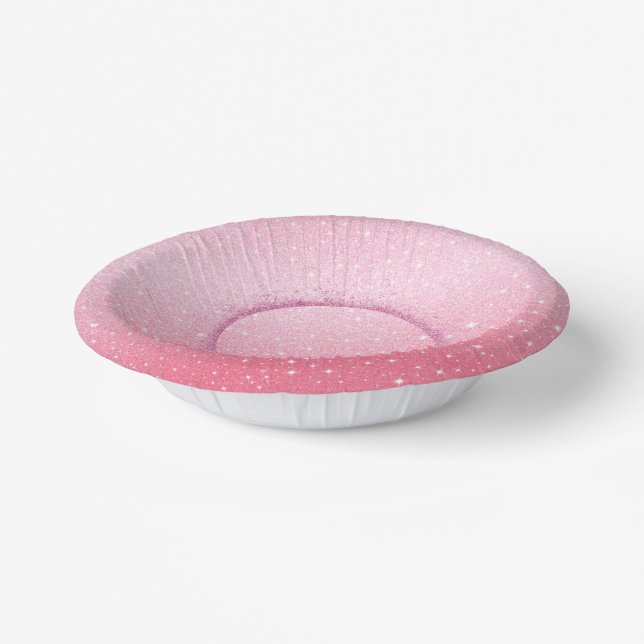 Elegant neon pink retro black Sweet 16th Birthday  Paper Plate (Angled)