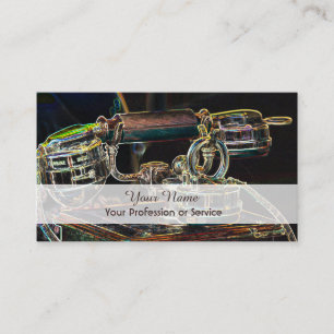 Elegant Neon Pop-Art Retro-telephone Business Card
