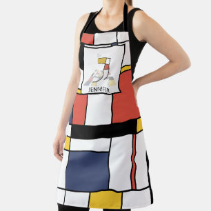 Elegant Neoplasticism Style Monogram. Letter J Apron